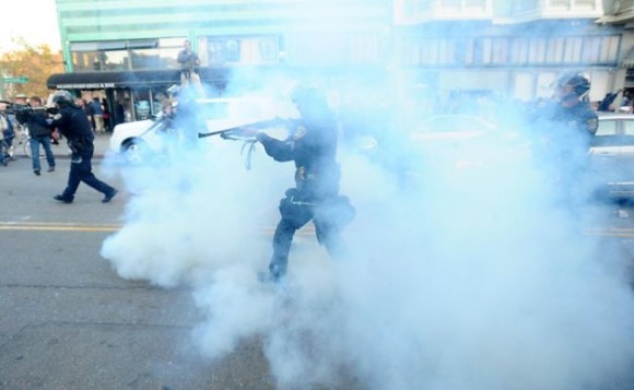 Oakland police fire tear gas at Occupy protesters, 2011 Photo: Noah Berger