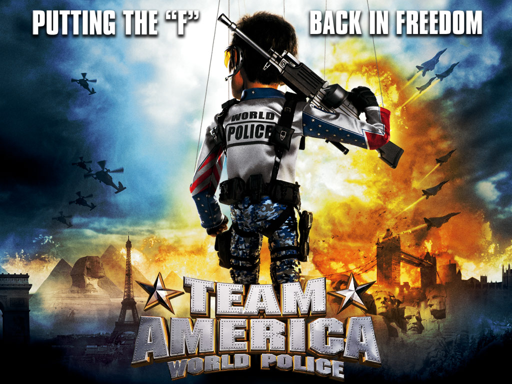 Advertisement for the 2004 film, 'Team America: World Police'