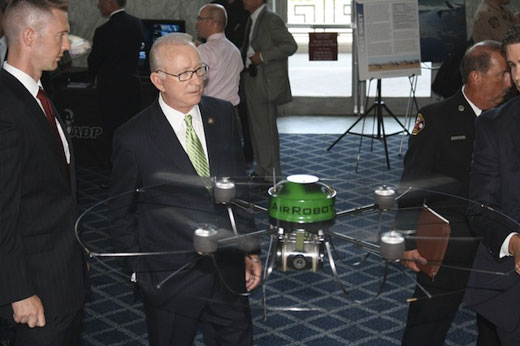 Bud McKeon, chair of the House Armed Services Committee and big beneficiary of drone lobby money, at recent industry event (credit: Unmanned Systems Caucus)