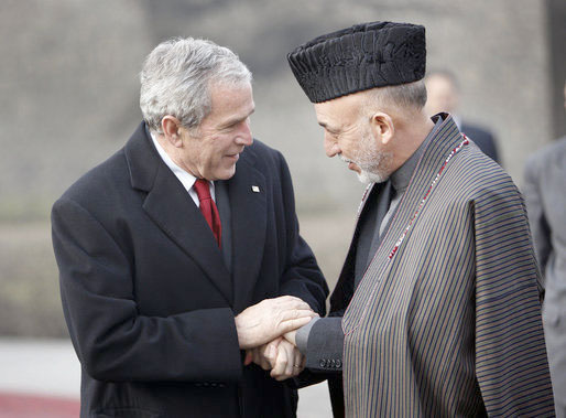 Karzai and President Bush, in 2008