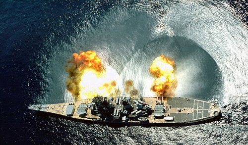 The Iowa, BB-61. I went aboard her at Norfolk at the Navy’s invitation. It altered my appreciation of guns. I came away thinking that if you can’t crawl into it, it isn’t really a gun. And solid: There is a reason why no battleship was sunk after Pearl Harbor.